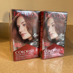Revlon Colorsilk 3D Color Permanent Hair Dye 55 Light Reddish Brown 6 Pack